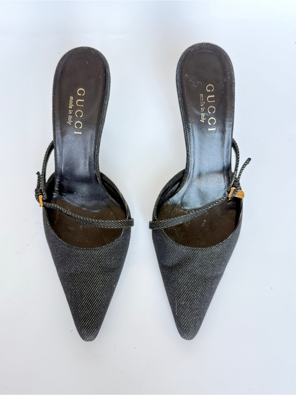 Authentic Gucci Cruise ‘21 denim Heels with box size US 6